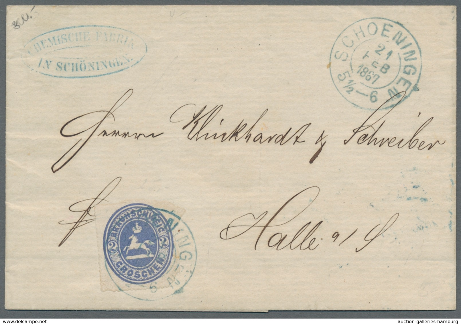 Braunschweig - Marken Und Briefe: 1867, Wappenausgabe Im Senkrechten Oval, Drei Attraktive Briefe De - Braunschweig