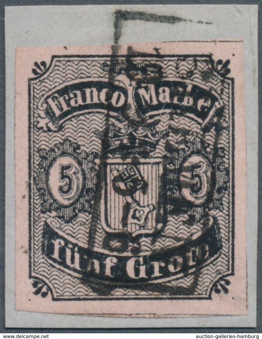 Bremen - Marken Und Briefe: 1856: 5 Gr Auf Hellkarmingrau, Feld 16 In Type II, Farbfrisch Und Ringsu - Bremen