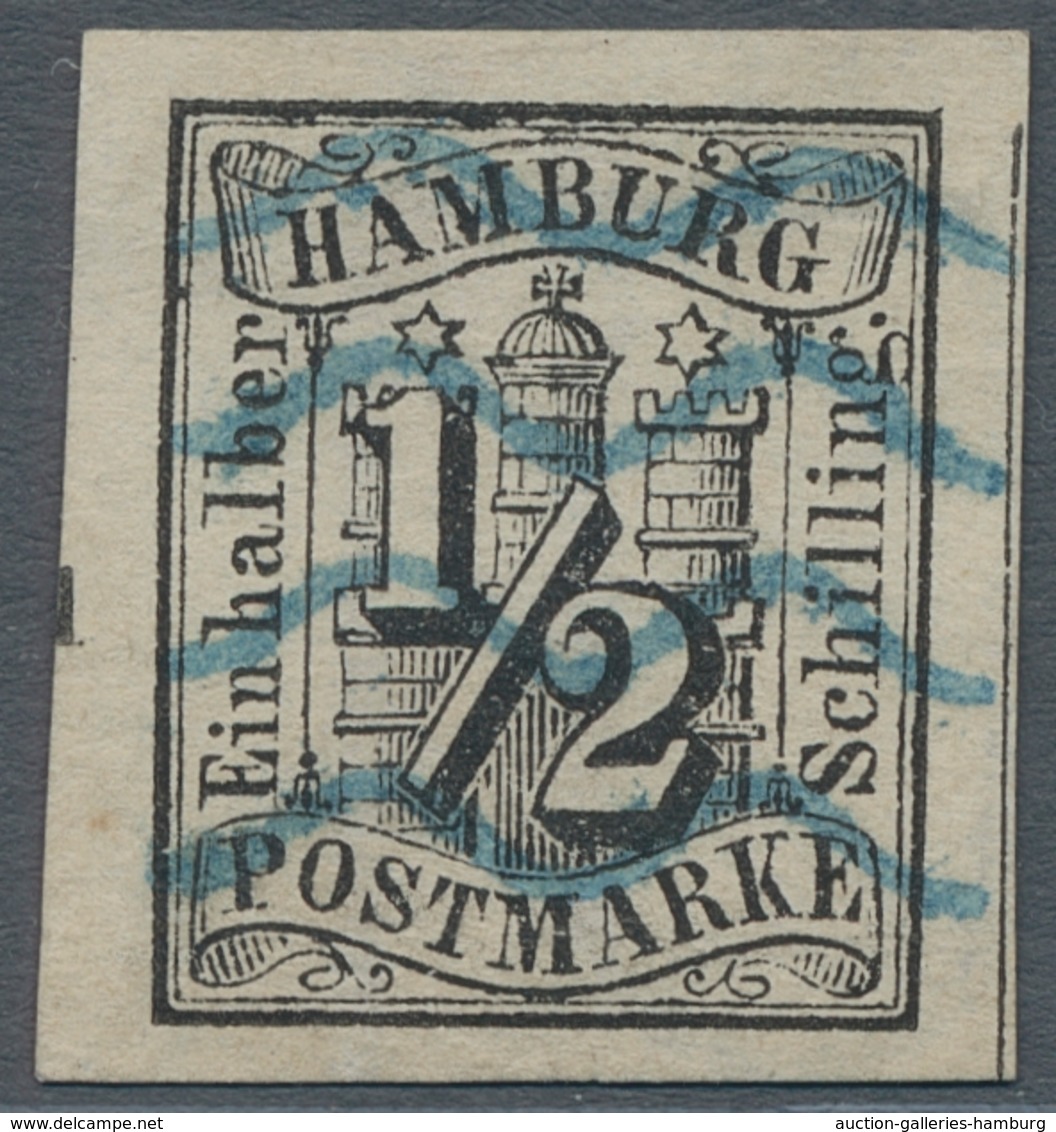 Hamburg - Marken Und Briefe: 1859, "½ Schilling Schwarz, Geschnitten", Besonders Farbfrischer Wert M - Hambourg