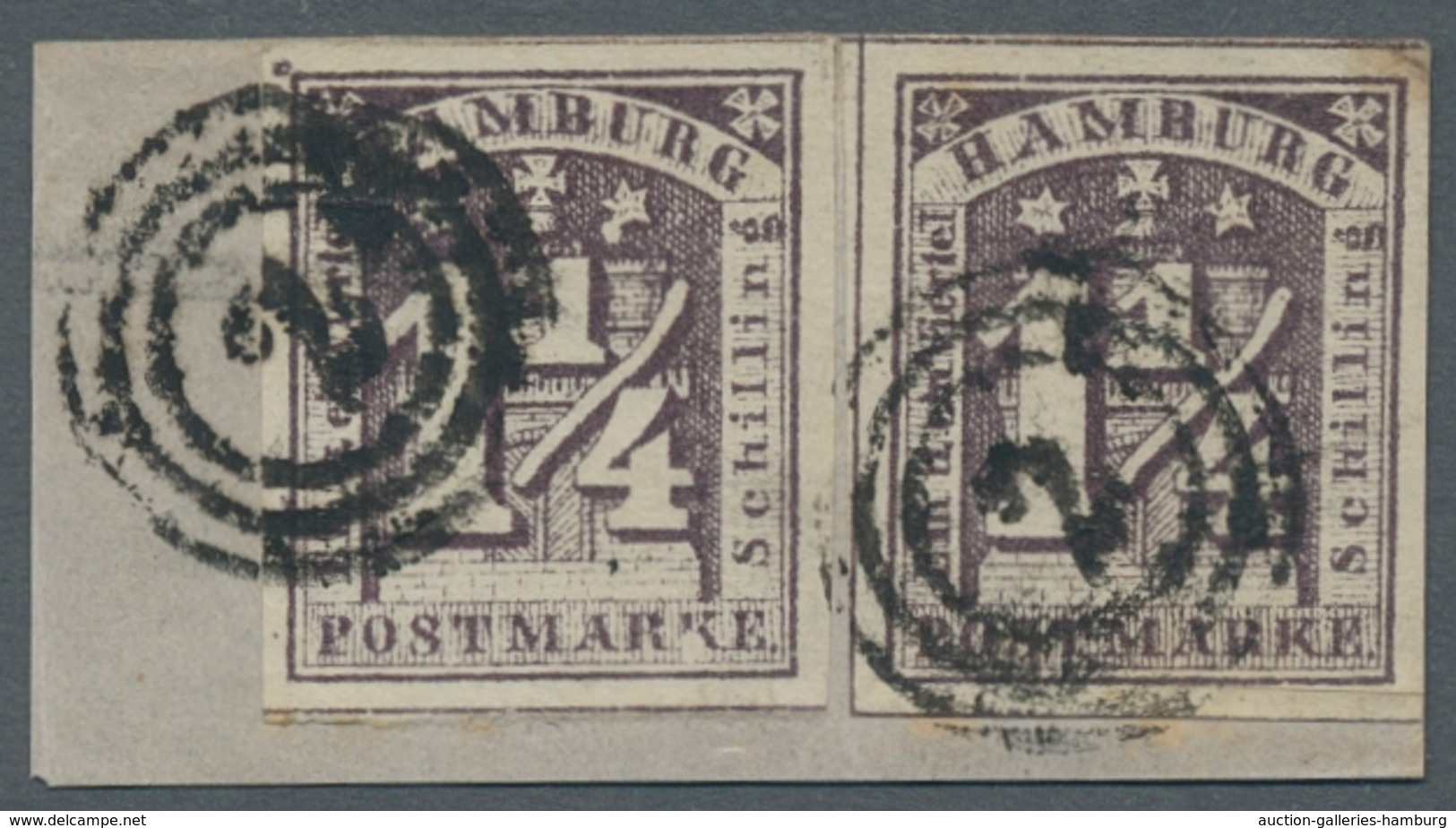 Hamburg - Marken Und Briefe: 1864 6x 1 1/4 S In Verschd.Farben Dabei 2 Schöne Briefstücke Und 1x 2 1 - Hambourg