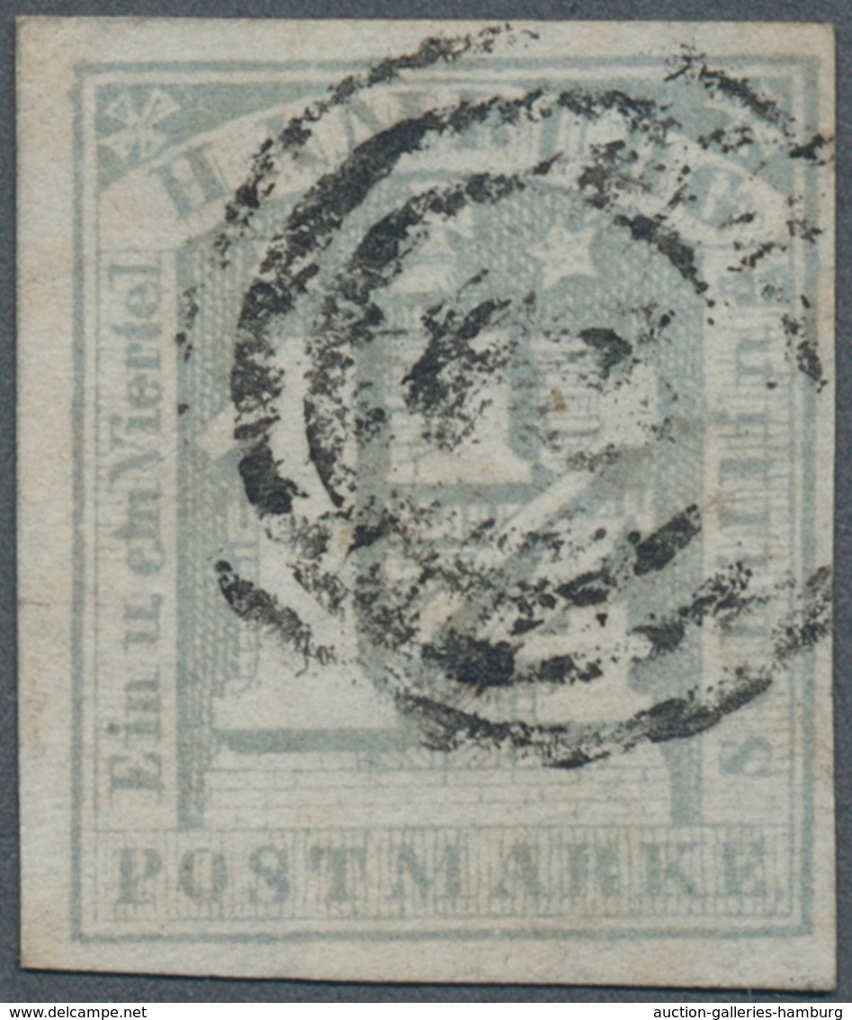 Hamburg - Marken Und Briefe: 1864, 1 1/4 Sch. Grau Mit PLATTENFEHLER "Bruchstrich Oben Mit Kolbenans - Hamburg