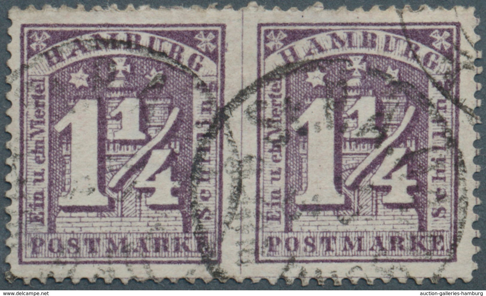 Hamburg - Marken Und Briefe: 1864: 1¼ Schilling Dunkelviolett, Zweiter Druckstein, Im Farbfrischen, - Hambourg