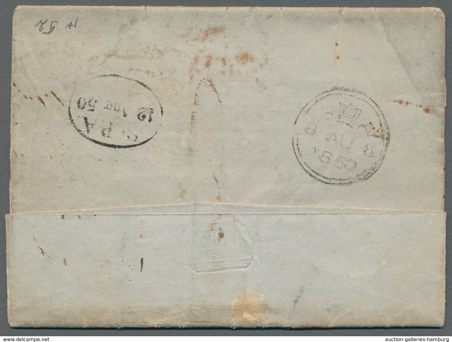 Hamburg - Stadtpostamt: INCOMING MAIL: 1850, Kompletter Brief Aus BUENOS AIRES, Argentinien Mit Inha - Hamburg