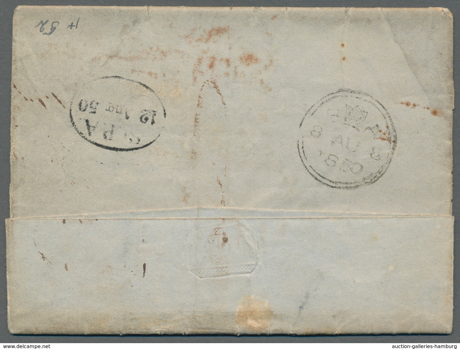 Hamburg - Stadtpostamt: INCOMING MAIL: 1850, Kompletter Brief Aus BUENOS AIRES, Argentinien Mit Inha - Hambourg