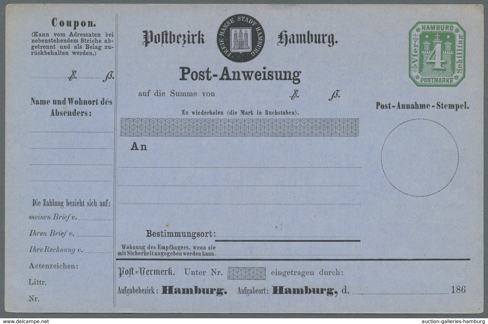 Hamburg - Ganzsachen: 1860 (ca.), Partie Von 16 Ungebrauchten Ganzsachenumschlägen Teils Mit Druckfe - Hambourg