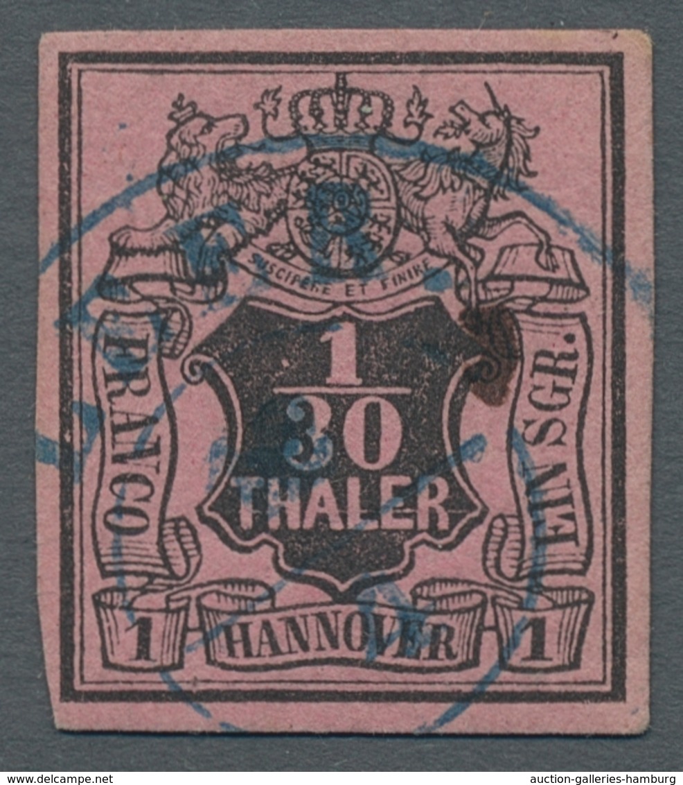 Hannover - Marken Und Briefe: 1851, Wappenausgabe, Besonders Edle Partie Von Sechs Farbfrischen, Vol - Hanovre
