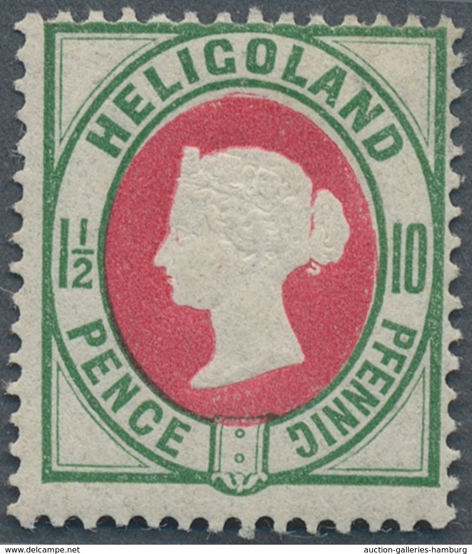 Helgoland - Marken Und Briefe: 1875, 10 Pf./1 ½ P, SELTENE FARBE Bläulichgrün/rötlichkarmin Ungebrau - Heligoland