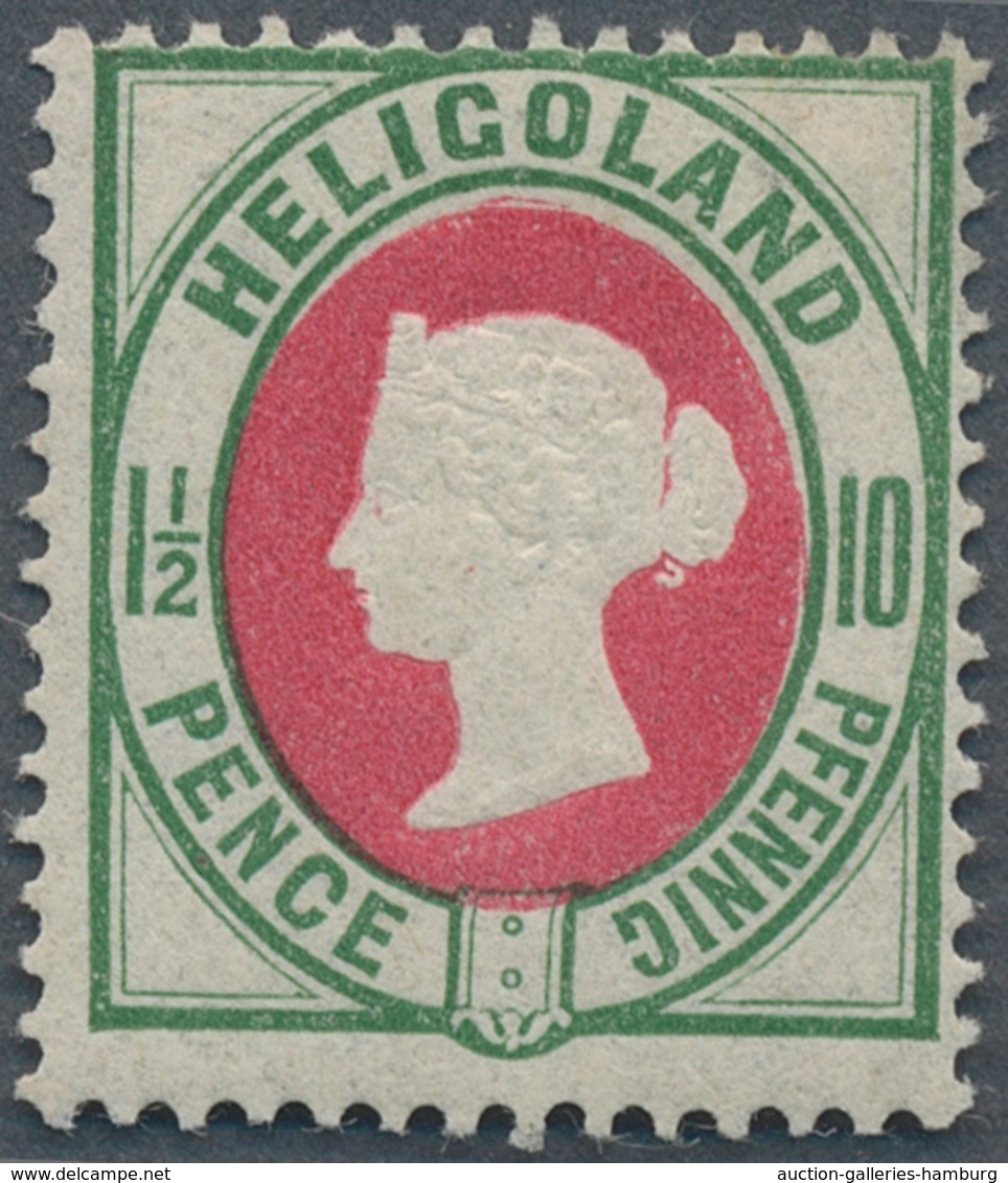 Helgoland - Marken Und Briefe: 1875, 10 Pf./1 ½ P, SELTENE FARBE Bläulichgrün/rötlichkarmin Ungebrau - Helgoland