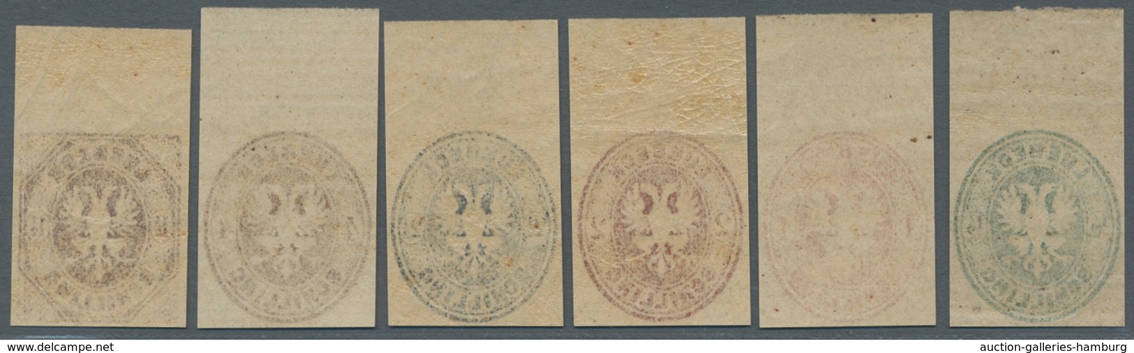 Lübeck - Marken Und Briefe: 1872, Wappenausgabe, Kompletter Postfrischer Satz Geschnittene Neudrucke - Lubeck