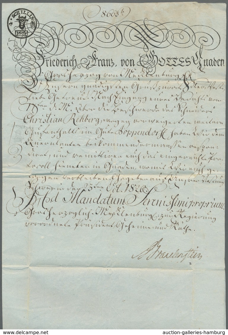 Mecklenburg-Schwerin - Vorphilatelie: 1820, Schnörkelbrief Mit Trockensiegel Nach Malchow Mit Innens - Vorphilatelie