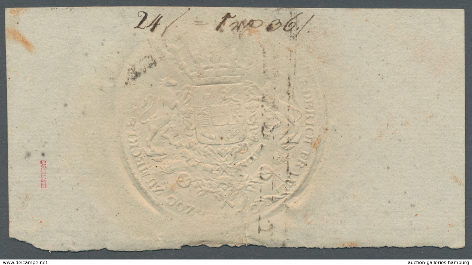 Mecklenburg-Schwerin - Vorphilatelie: 1820, Schnörkelbrief Mit Trockensiegel Nach Malchow Mit Innens - Prephilately