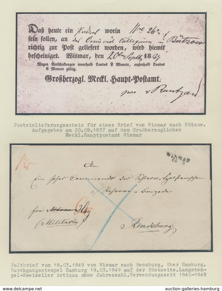 Mecklenburg-Schwerin - Vorphilatelie: WISMAR: 1823-58, Sammlung Von Sieben Briefen Auf Ausstellungss - Prephilately