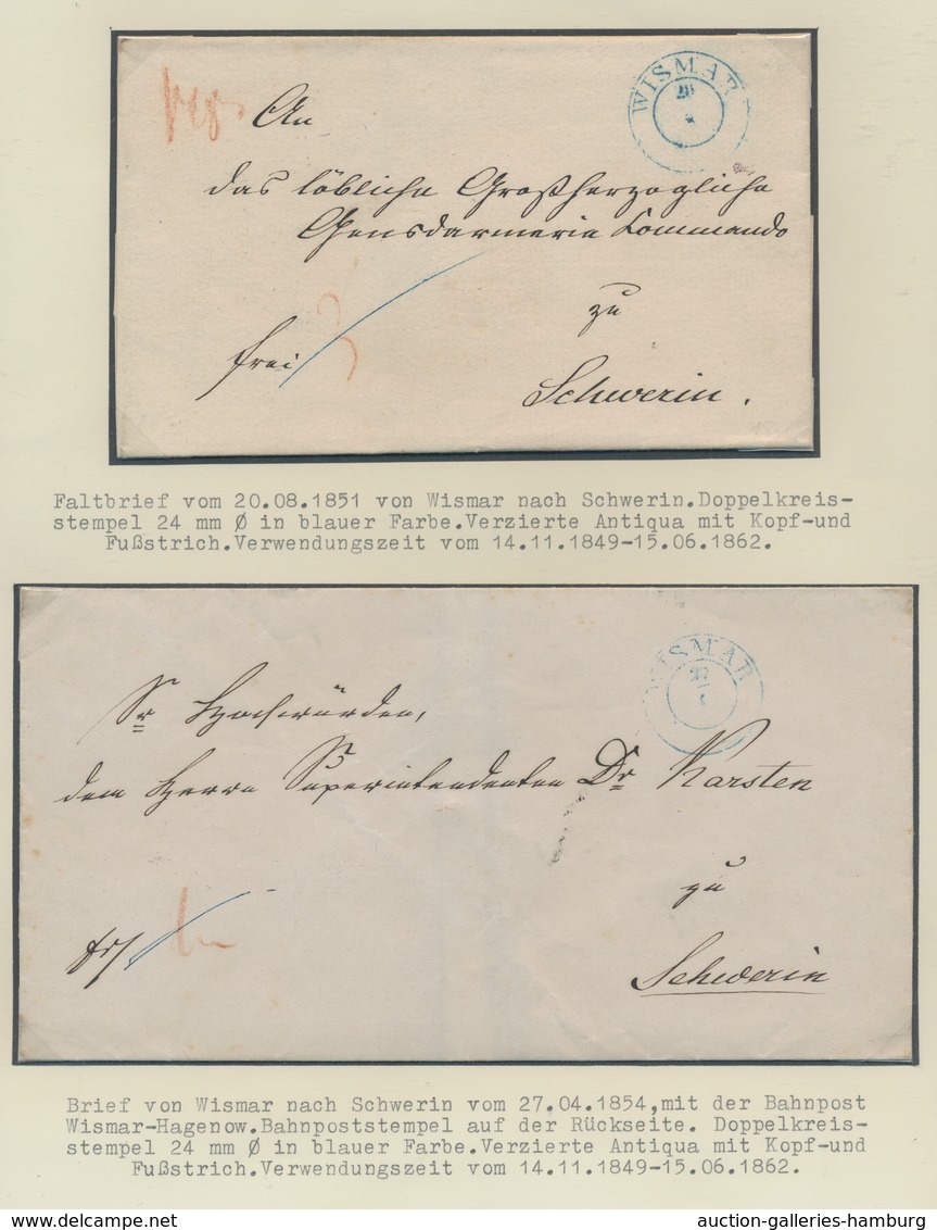 Mecklenburg-Schwerin - Vorphilatelie: WISMAR: 1823-58, Sammlung von sieben Briefen auf Ausstellungss