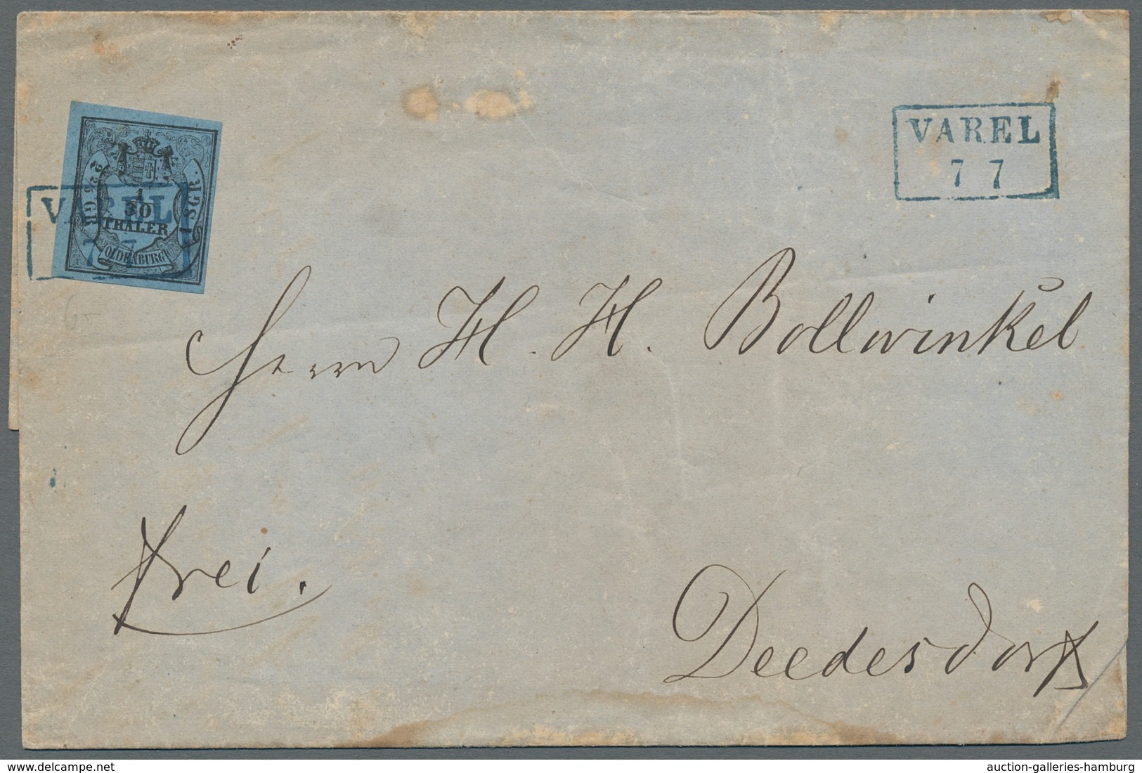 Oldenburg - Marken Und Briefe: 1852, Wappenausgabe 1/30 Thaler, Partie Von Sechs Losen, Nach Typen B - Oldenbourg