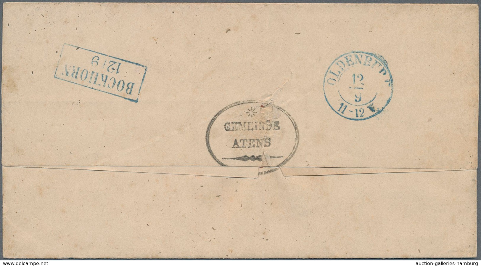 Oldenburg - Marken Und Briefe: 1862, 1/2 Gr Orange Im Waager. Paar Mit Gutem Durchstich Klar Entwert - Oldenburg