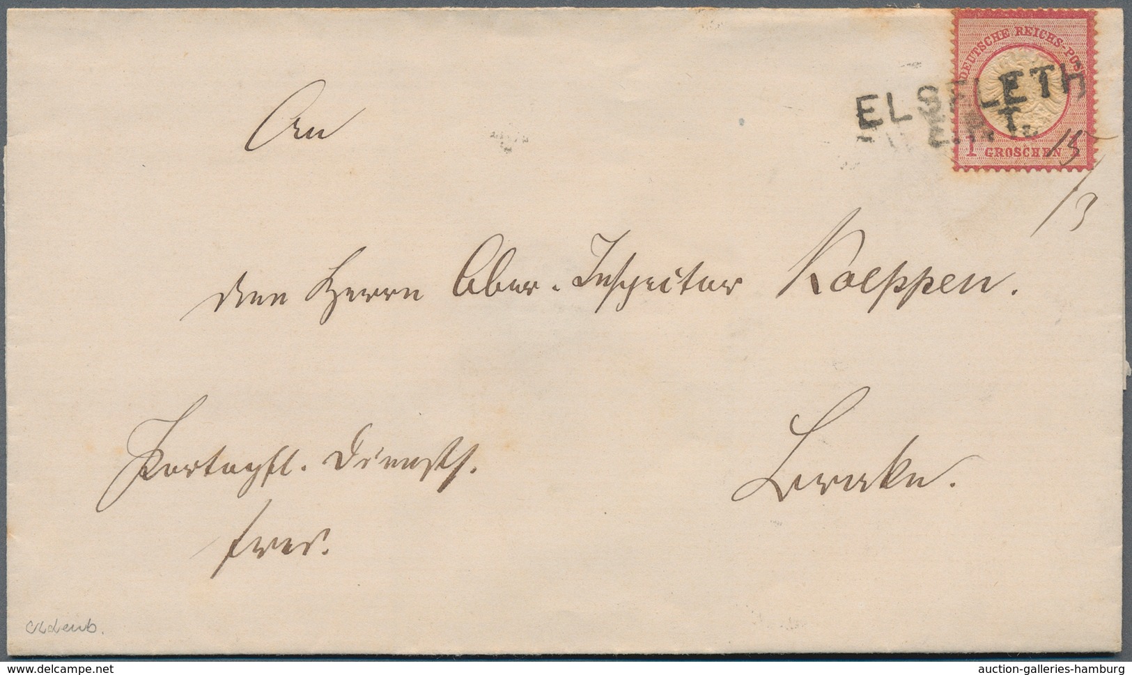 Oldenburg - Nachverwendete Stempel: 1874 Ca., "ELSFLETH E.P.T." Seltener, Nachverwendeter Oldenburg - Oldenbourg