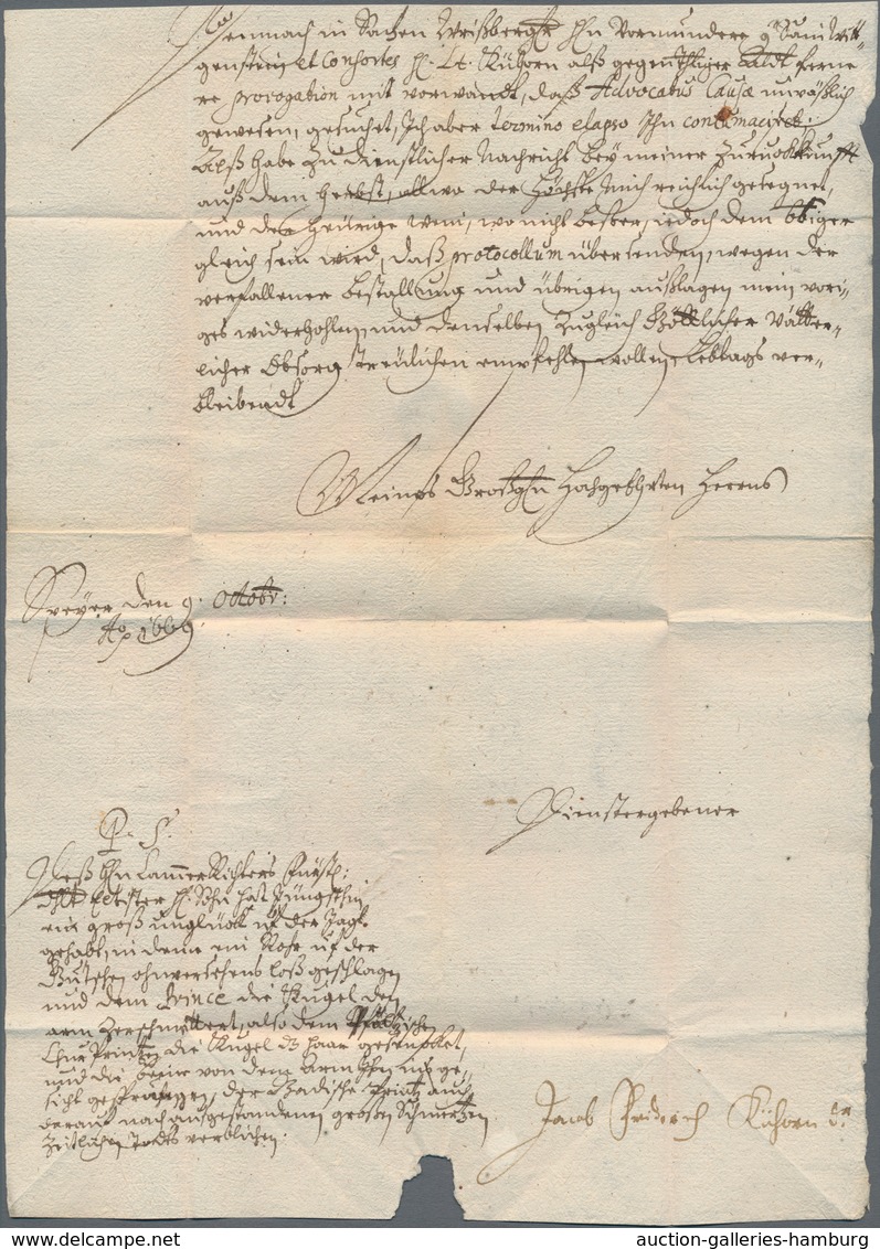 Preußen - Vorphilatelie: 1669, Schnörkelbrief Nach Osterode (Harz) Mit Handschriftlichem Vermerk "Fr - Vorphilatelie
