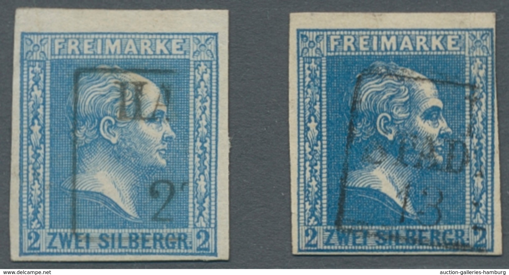 Preußen - Marken Und Briefe: 1858, 2 Silbergroschen 3 Gestempelte Werte In Allen 3 Farben. Enthalten - Autres & Non Classés