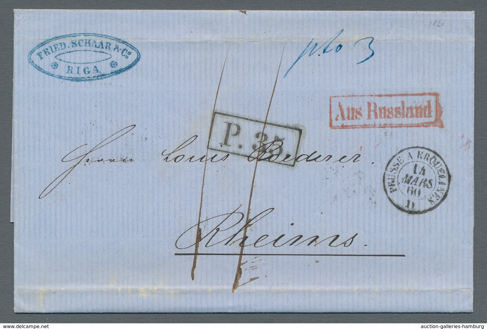 Preußen - Transitstempel: 1860-1867, Reizvolle Partie Von Vier Markenlosen Auslands-Briefen (mit Inh - Otros & Sin Clasificación