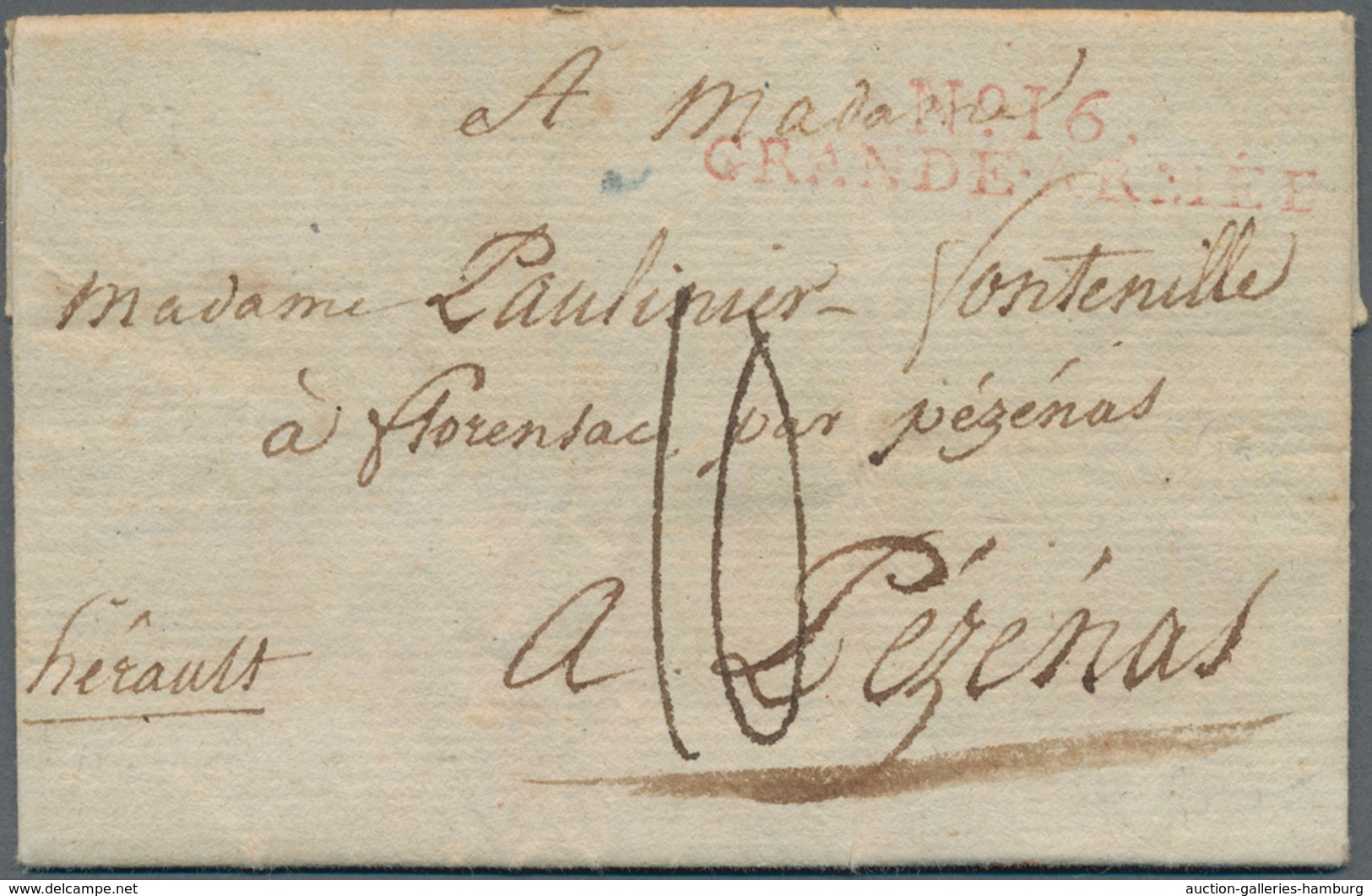 Preußen - Französische Armeepost: 1807, "N°16 / GRANDE ARMÉE, Klarer L1 In Rot Auf Komplettem Gesieg - Prephilately