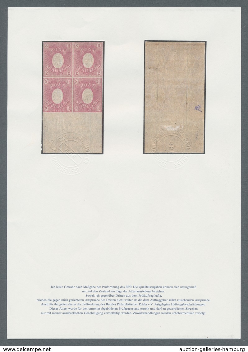 Schleswig-Holstein - Marken Und Briefe: 2 S. Rosa Im Ungebrauchten Kabinett-Viererblock Mit Vollem O - Autres & Non Classés
