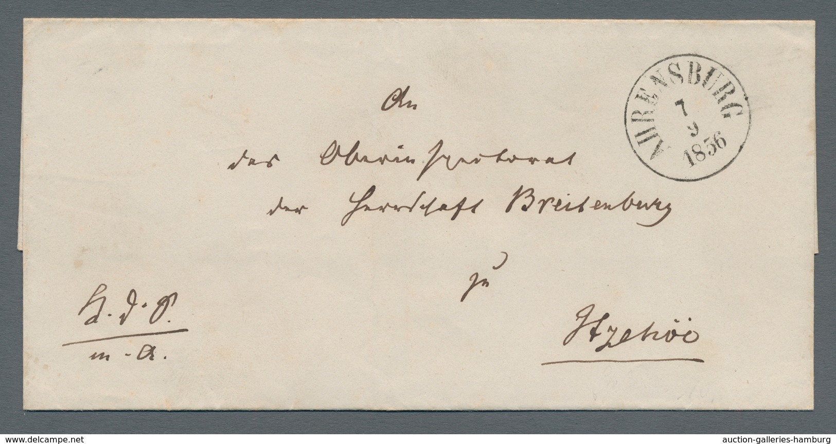 Schleswig-Holstein - Ortsstempel: AHRENSBURG 1829-82, Kleine Zusammenstellung Von Vier Belegen In Gu - Otros & Sin Clasificación