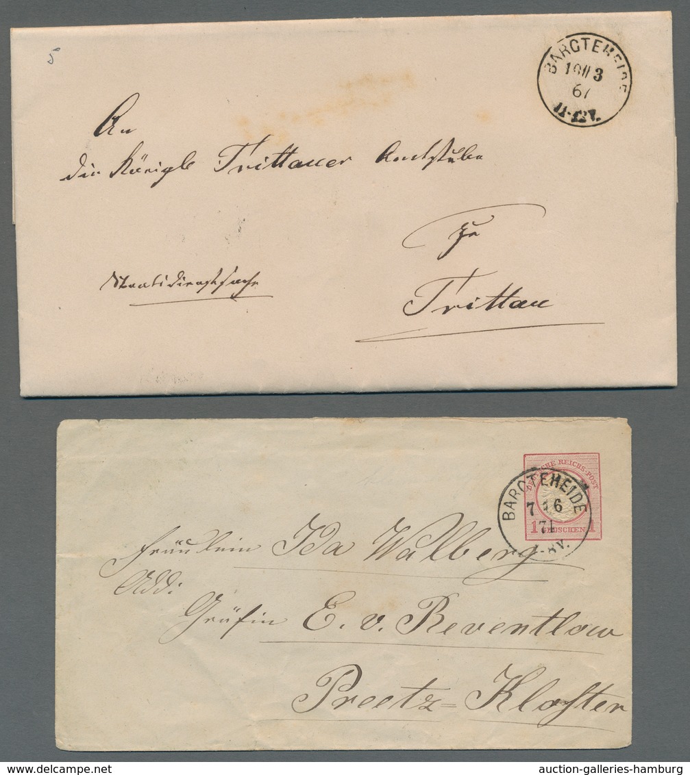 Schleswig-Holstein - Ortsstempel: BARGTEHEIDE 1861-76, Interessante Zusammenstellung Von Sechs Beleg - Andere & Zonder Classificatie
