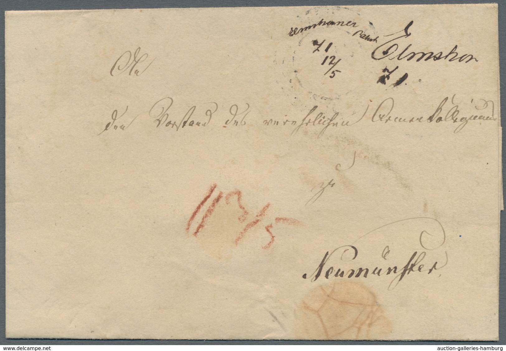 Schleswig-Holstein - Ortsstempel: ELMSHORN 1821-79, Zusammenstellung Von über 20 Belegen In Meist Gu - Sonstige & Ohne Zuordnung