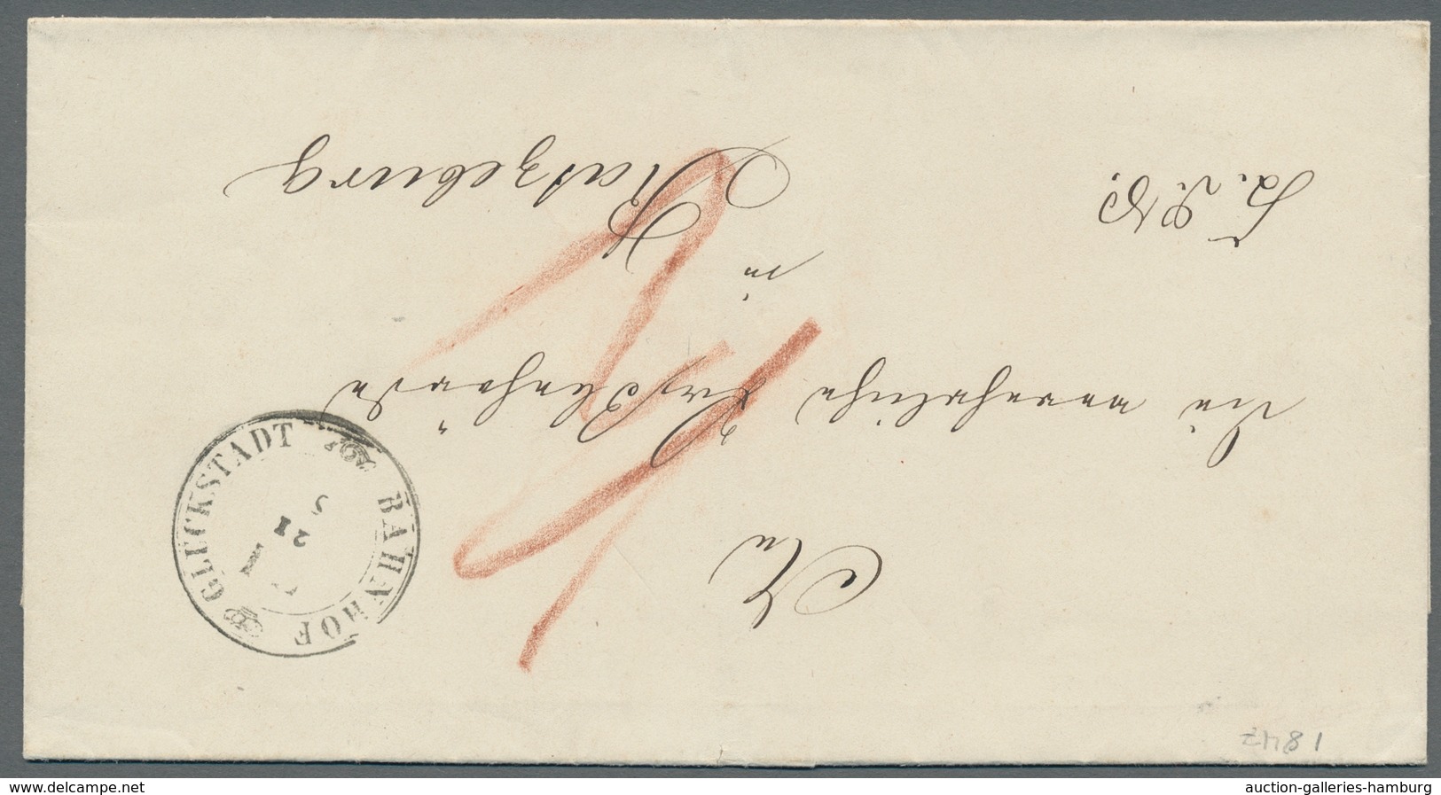 Schleswig-Holstein - Ortsstempel: GLÜCKSTADT 1722-1900 (ca.), Zusammenstellung Von über 40 Belegen I - Other & Unclassified