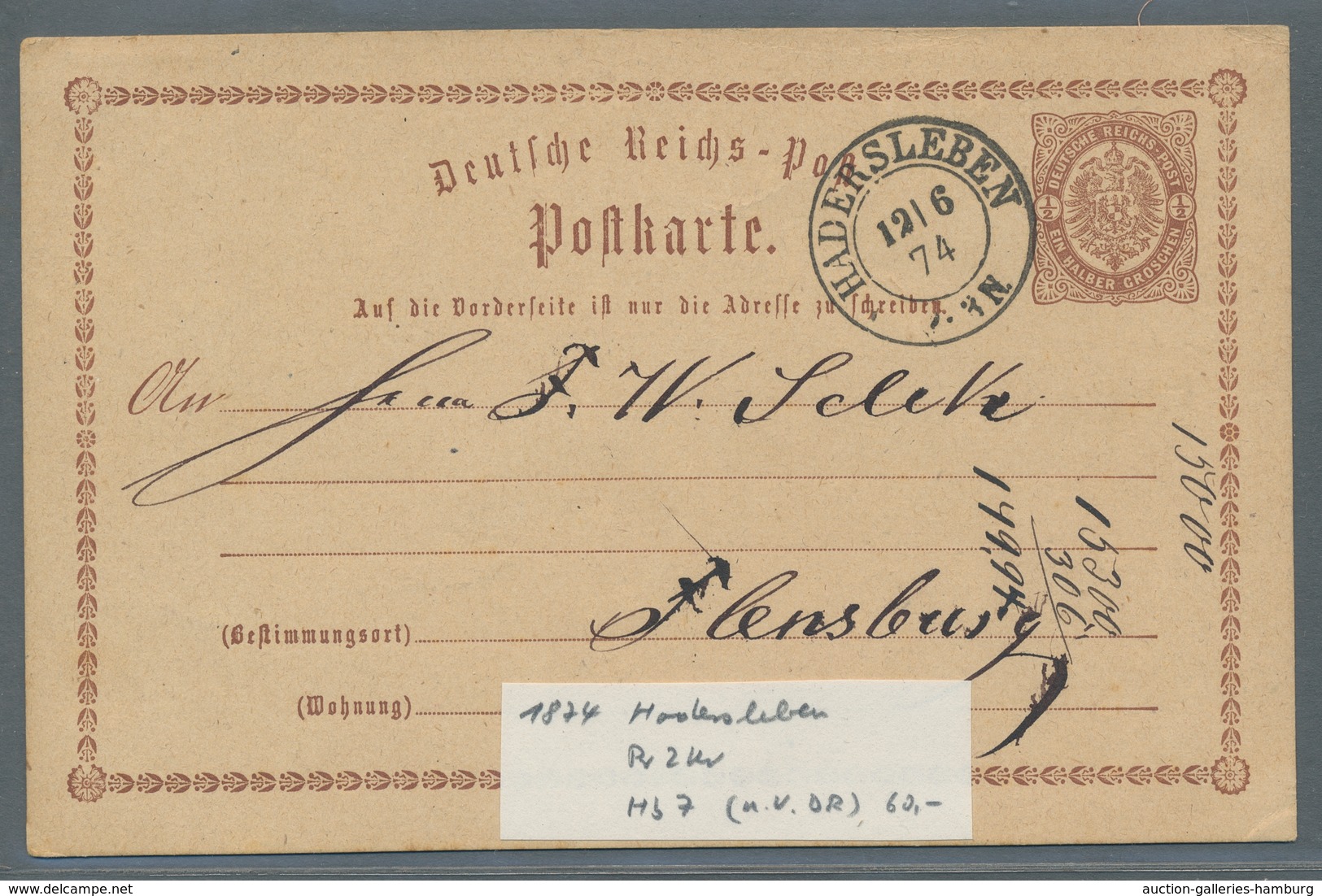 Schleswig-Holstein - Ortsstempel: HADERSLEBEN 1846-74, Zusammenstellung von acht Belegen in meist gu