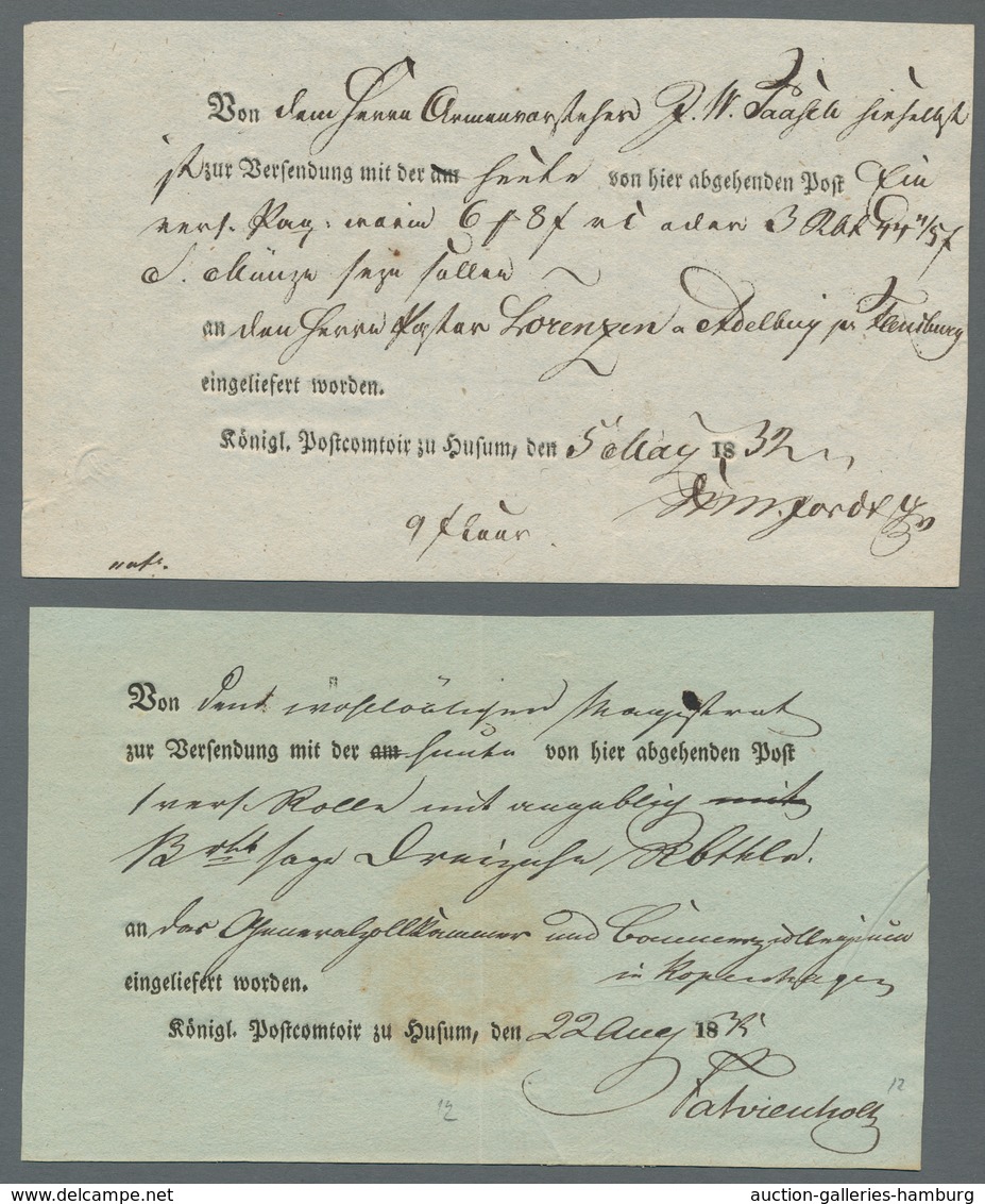 Schleswig-Holstein - Ortsstempel: HUSUM 1793-1900 (ca.), Zusammenstellung Von Ca. 40 Belegen In Meis - Sonstige & Ohne Zuordnung