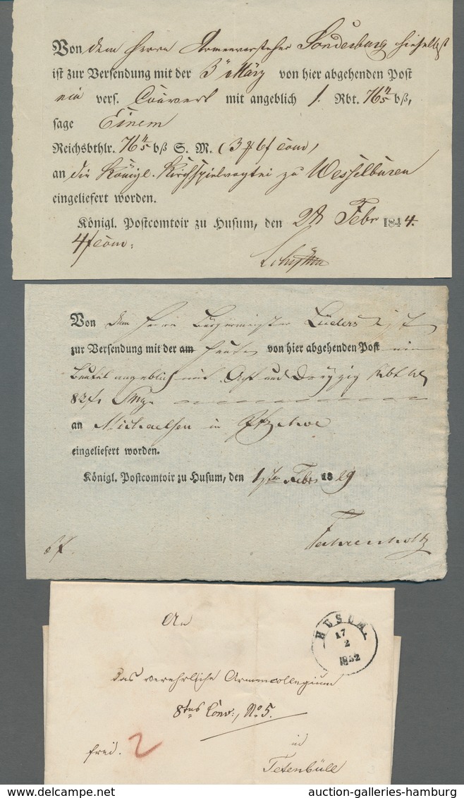 Schleswig-Holstein - Ortsstempel: HUSUM 1793-1900 (ca.), Zusammenstellung Von Ca. 40 Belegen In Meis - Other & Unclassified