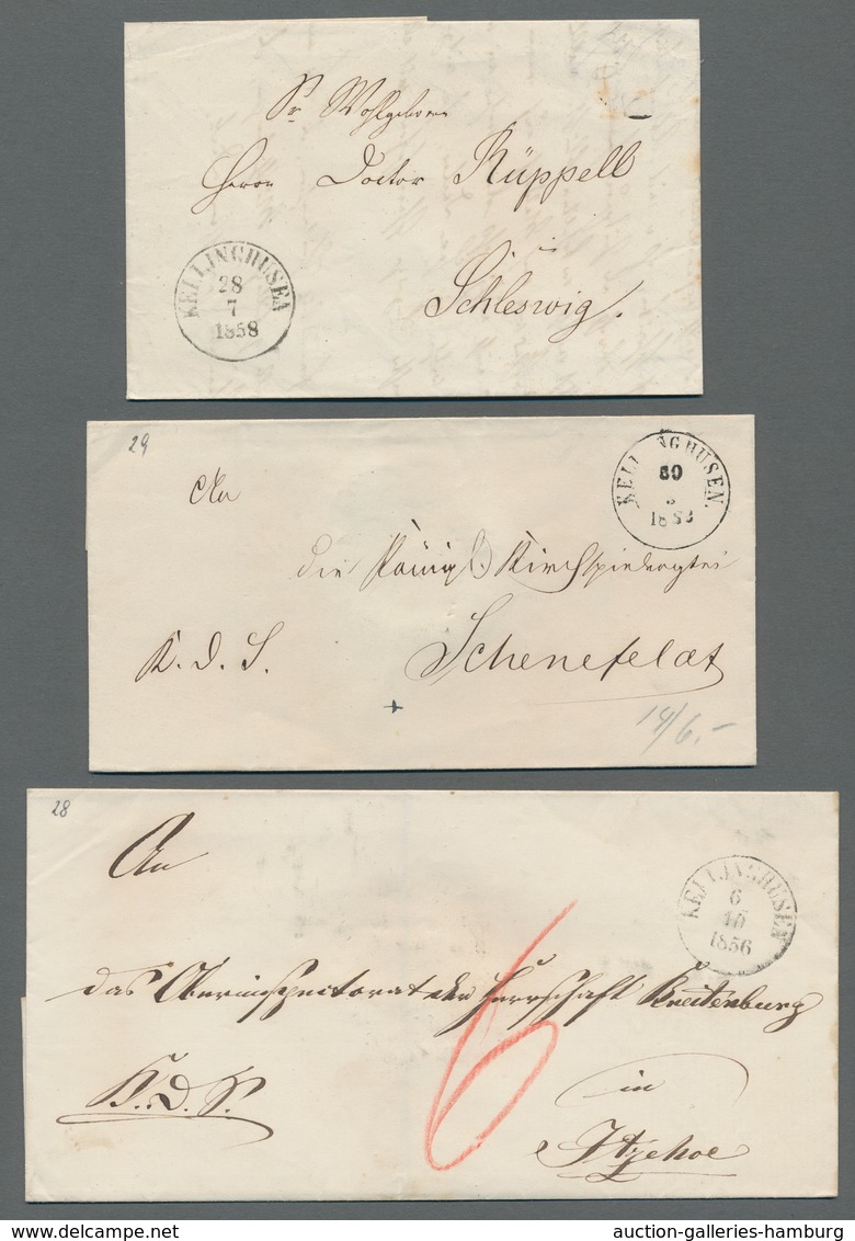 Schleswig-Holstein - Ortsstempel: KELLINGHUSEN 1736-1913, Zusammenstellung Von Zehn Belegen In Meist - Sonstige & Ohne Zuordnung