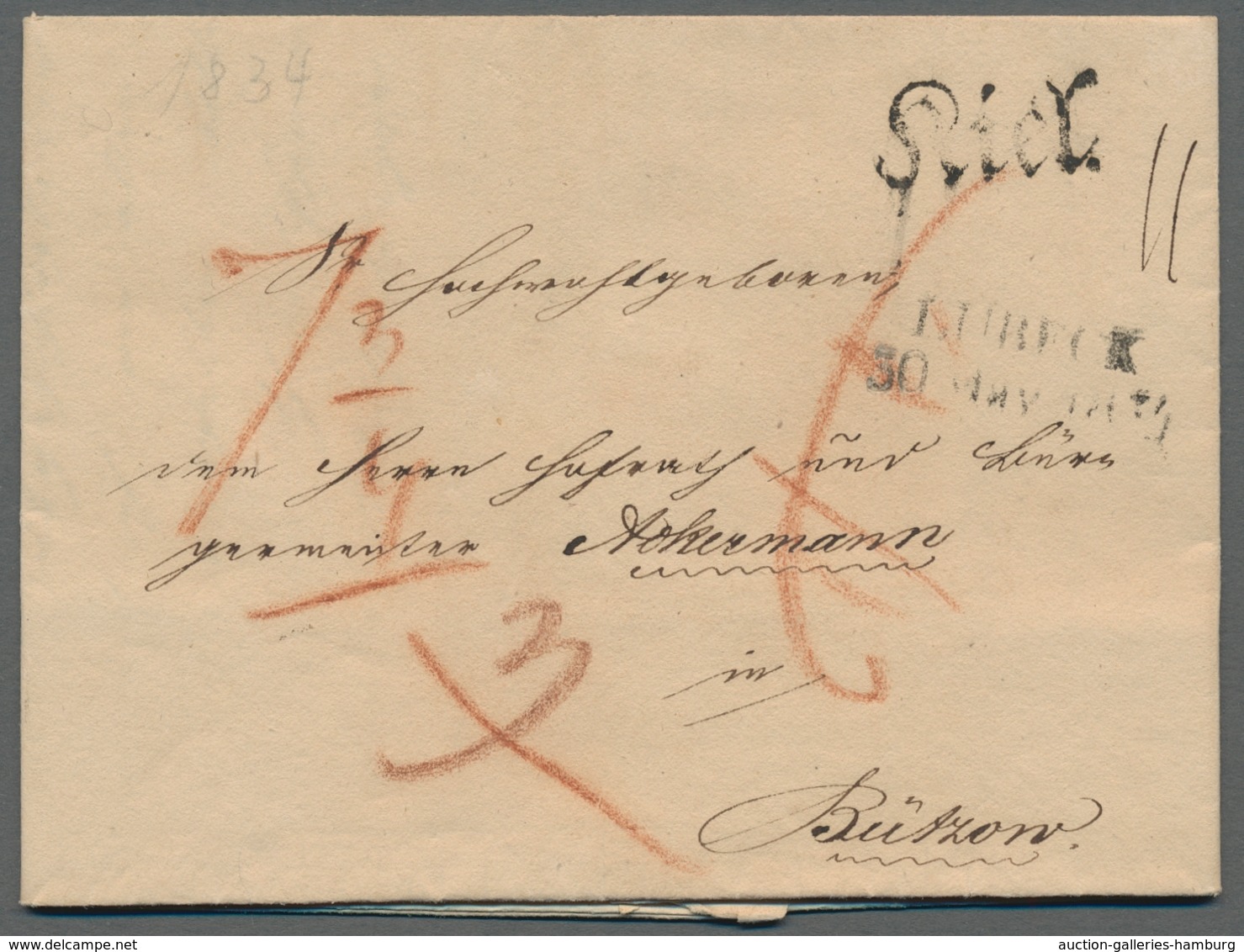 Schleswig-Holstein - Ortsstempel: KIEL 1826-1914 (ca.), Zusammenstellung Von über 70 Belegen In Meis - Autres & Non Classés