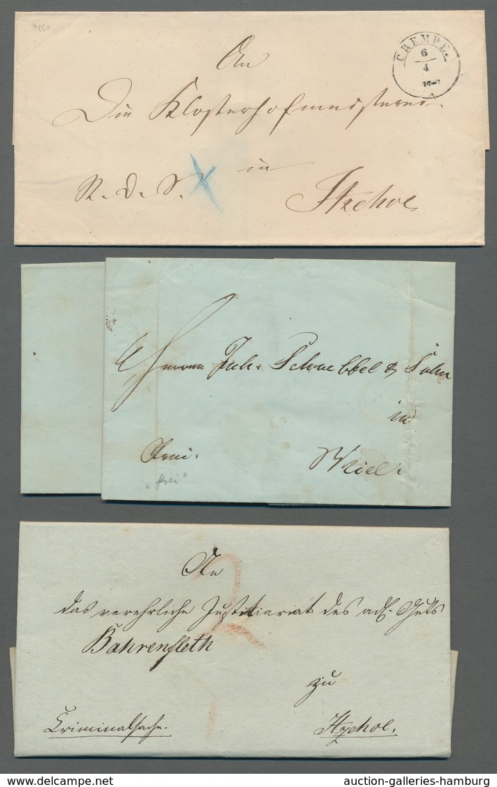 Schleswig-Holstein - Ortsstempel: KREMPE/CREMPE 1840-1900 (ca.), Zusammenstellung von über 20 Belege