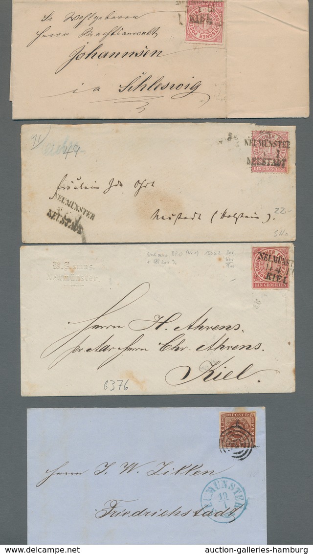 Schleswig-Holstein - Ortsstempel: NEUMÜNSTER 1845-1905 (ca.), Zusamennstellung von ca. 20 Belegen in