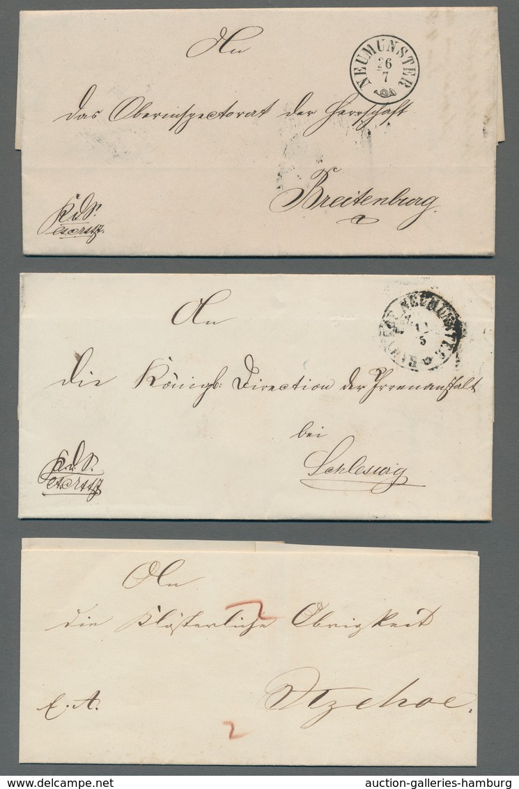 Schleswig-Holstein - Ortsstempel: NEUMÜNSTER 1845-1905 (ca.), Zusamennstellung von ca. 20 Belegen in