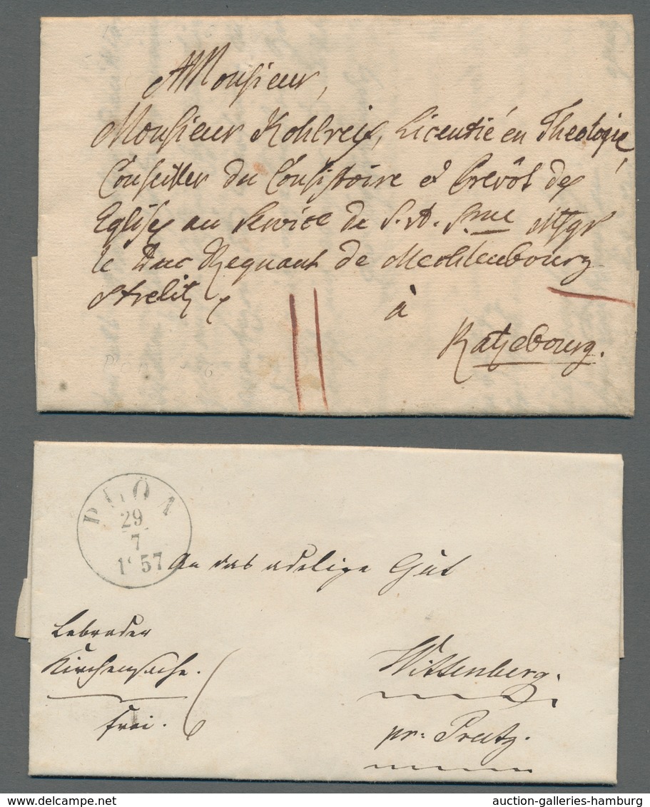 Schleswig-Holstein - Ortsstempel: PLÖN 1740-1865, Zusammenstellung von neun Belegen in meist guter/s