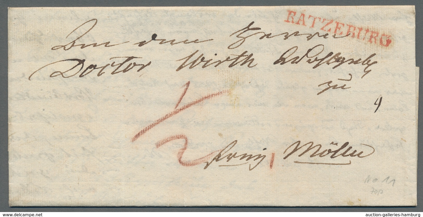 Schleswig-Holstein - Ortsstempel: RATZEBURG 1810-1915 (ca.), Zusammenstellung Von über 30 Belegen In - Autres & Non Classés