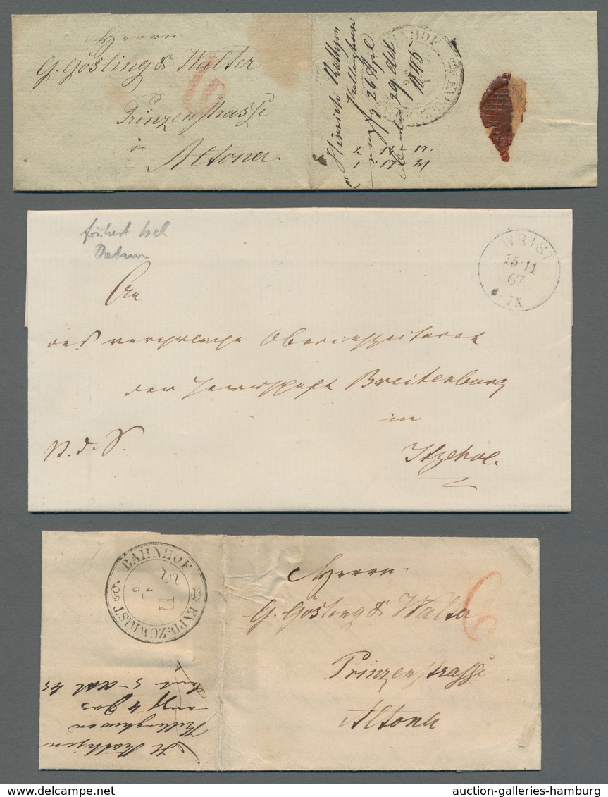 Schleswig-Holstein - Ortsstempel: WRIST 1845-77, Zusammenstellung von 15 Belegen in meist guter/sehr