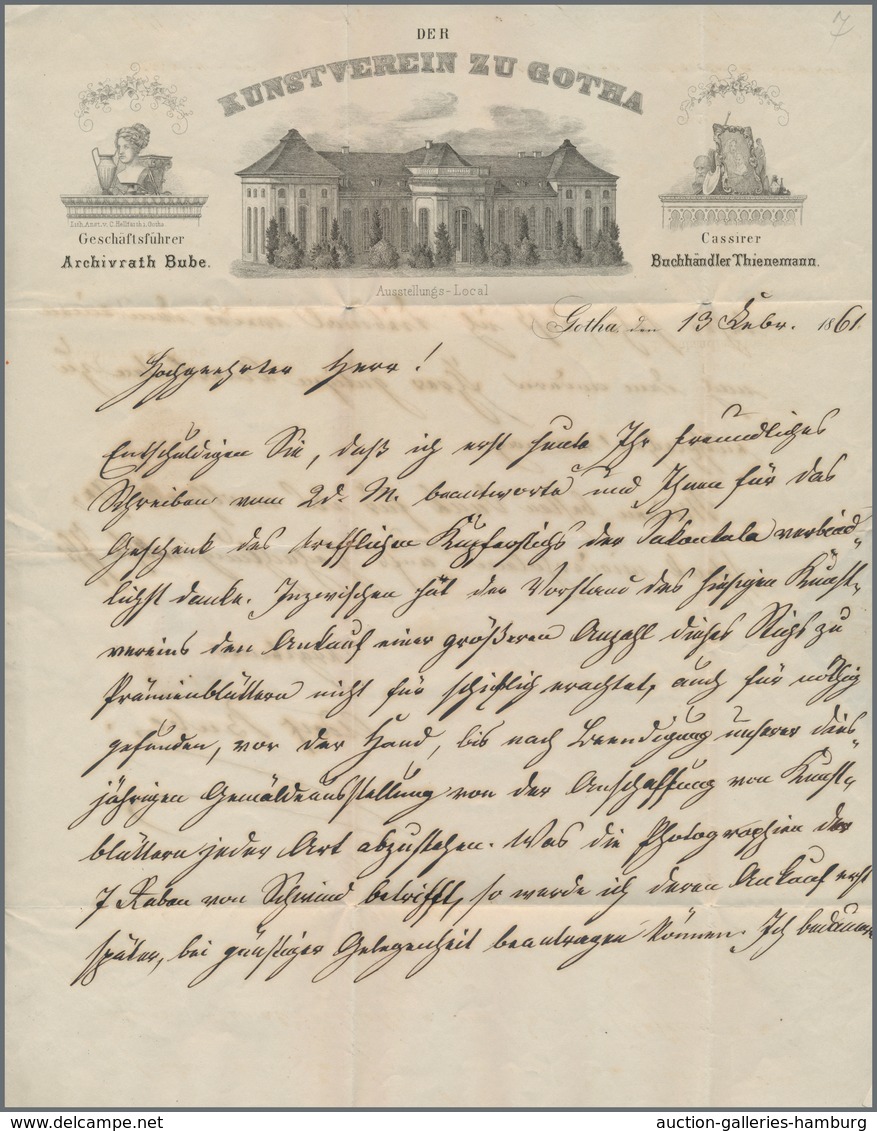 Thurn & Taxis - Marken Und Briefe: 1861, 3 Kreuzer Braunrot In Typischem Schnitt Ab GOTHA Nach Nürnb - Sonstige & Ohne Zuordnung