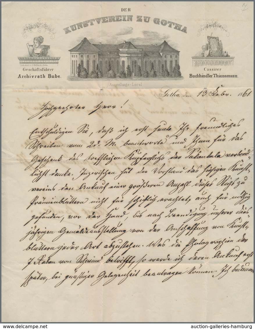 Thurn & Taxis - Marken Und Briefe: 1861, 3 Kreuzer Braunrot In Typischem Schnitt Ab GOTHA Nach Nürnb - Other & Unclassified