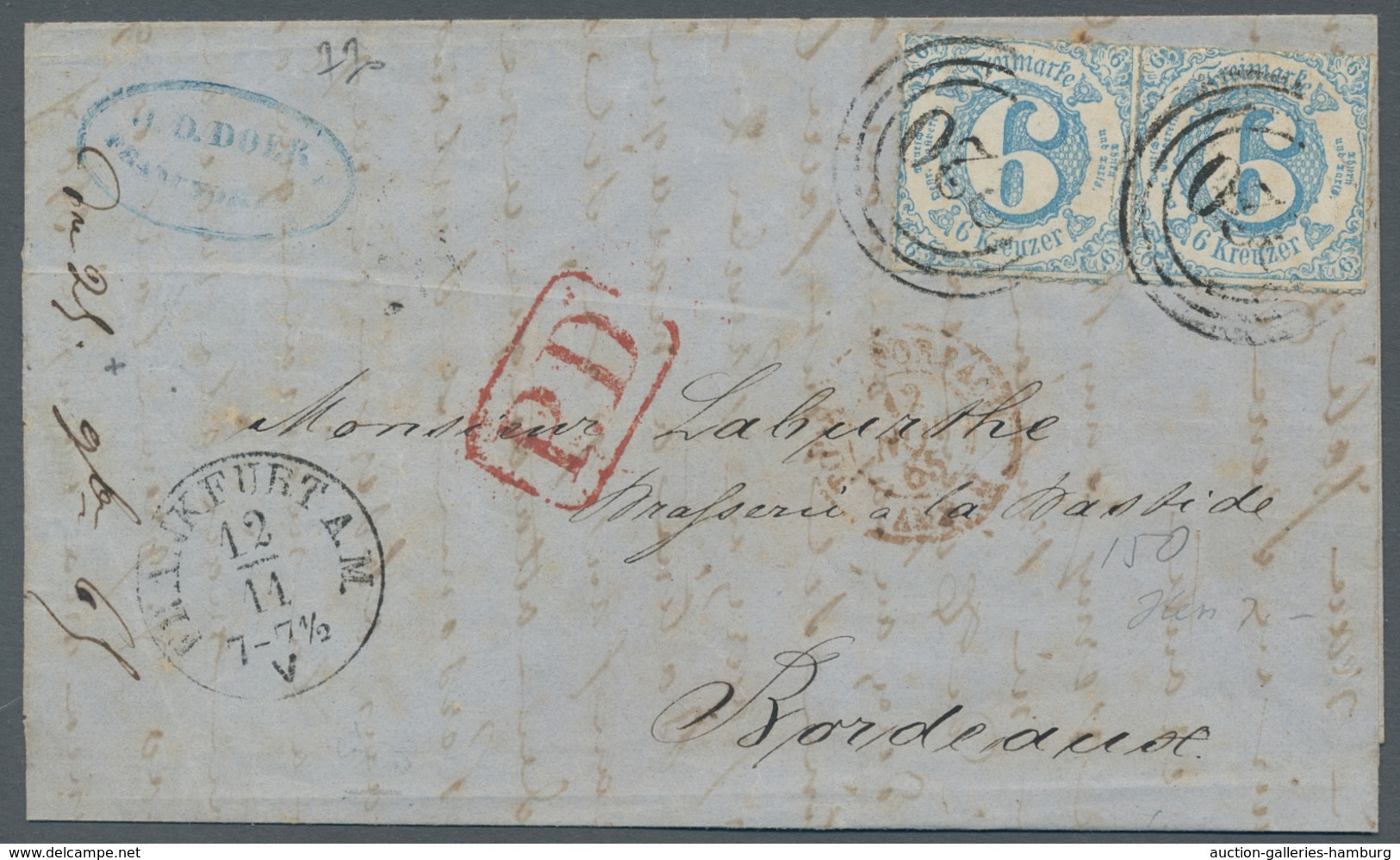 Thurn & Taxis - Marken Und Briefe: 1865, Ziffernausgabe 6 Kreuzer Waagerechtes Paar (linker Wert Mit - Sonstige & Ohne Zuordnung