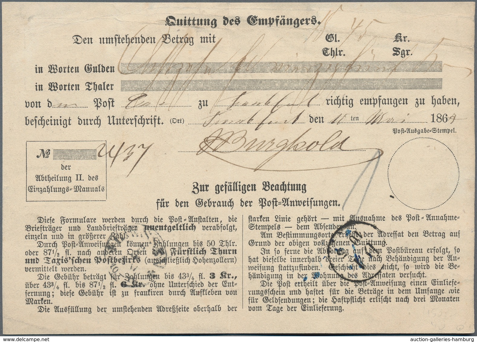 Thurn & Taxis - Marken Und Briefe: 1867, 3 Kreuzer Karminrot Entwertet Mit "183" Und Beigesetzt K1 " - Autres & Non Classés