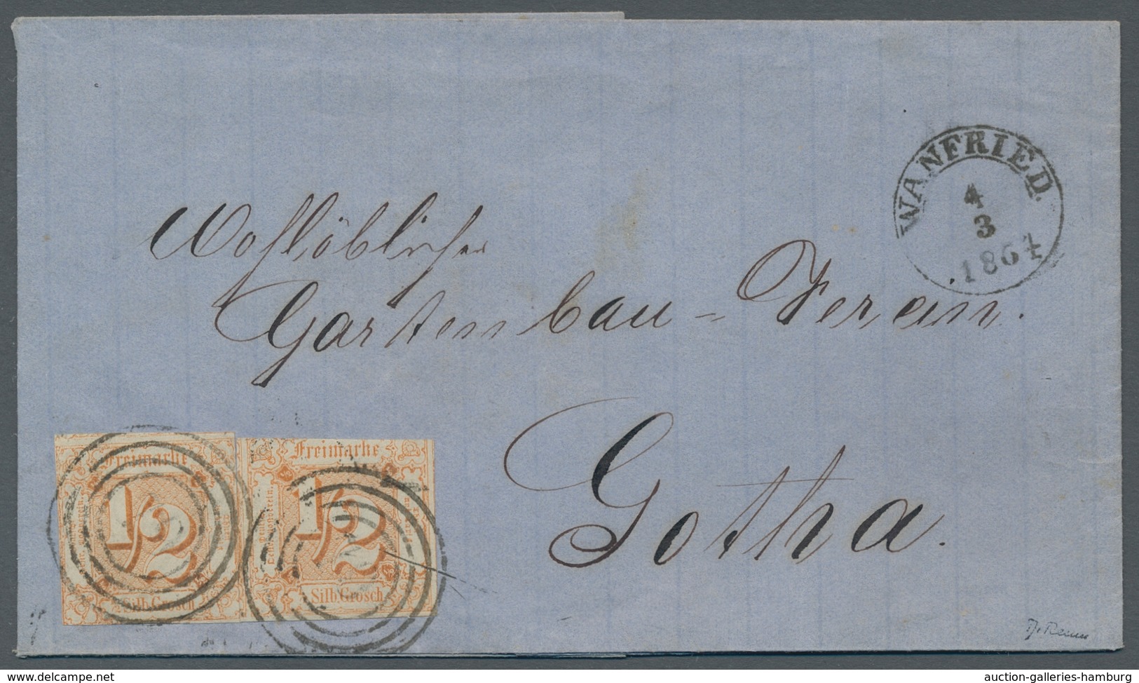 Thurn & Taxis - Ortsstempel: WANFRIED, 1867, Ziffernausgabe ½ Groschen Zwei üblich Geschnittene Wert - Otros & Sin Clasificación