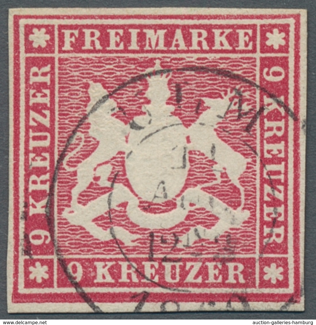 Württemberg - Marken Und Briefe: 1859, Ziffernausgabe 9 Kreuzer Besonders Farbfrisch Und Allseits Vo - Otros & Sin Clasificación