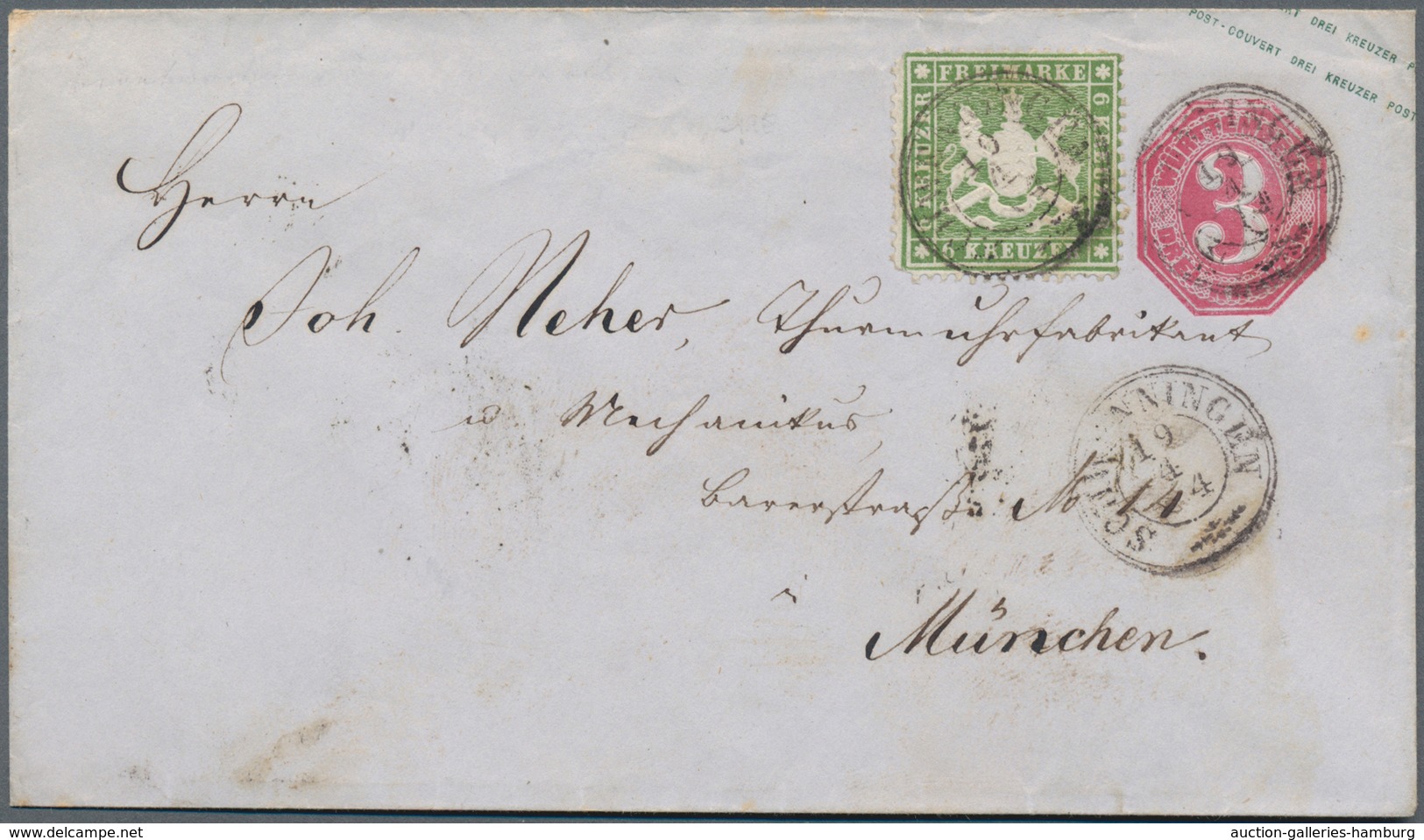 Württemberg - Marken Und Briefe: 1861, Wappen 6 Kr. Grün Auf Eng Gezähntem Dünnen Papier Als Zusatzf - Sonstige & Ohne Zuordnung