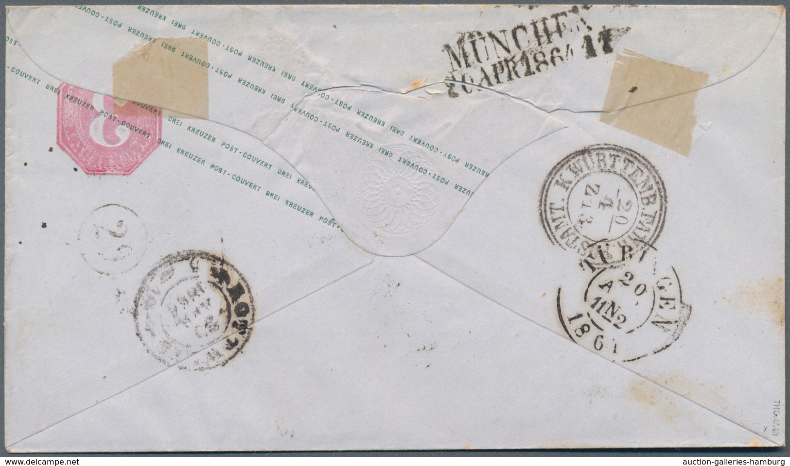 Württemberg - Marken Und Briefe: 1861, Wappen 6 Kr. Grün Auf Eng Gezähntem Dünnen Papier Als Zusatzf - Other & Unclassified