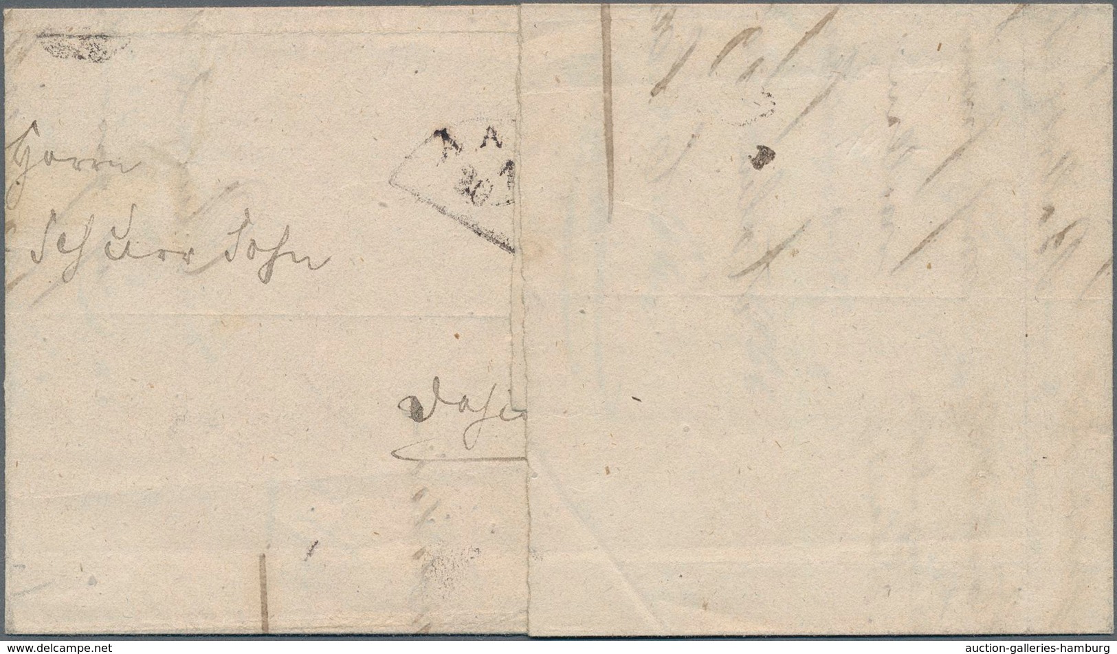 Württemberg - Marken Und Briefe: 1866, 1 Kr Grün Auf Mehrfach Gelaufenem Faltbrief Entwertet Mit DKr - Autres & Non Classés