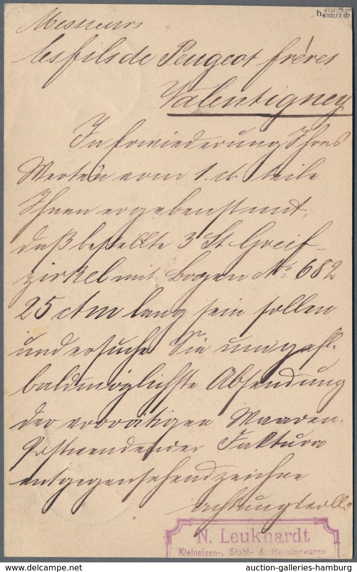Württemberg - Marken Und Briefe: 1890, Ganzsachenkarte 5 Pf Mit Zusatzfrankatur 5 Pf Schwarzblaugrün - Altri & Non Classificati